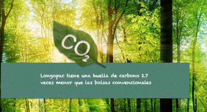Bosque y datos de ahorro CO2 con el uso de bolsa de basura Longopac.