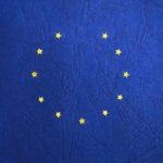 Bandera UE pintada en mano.
